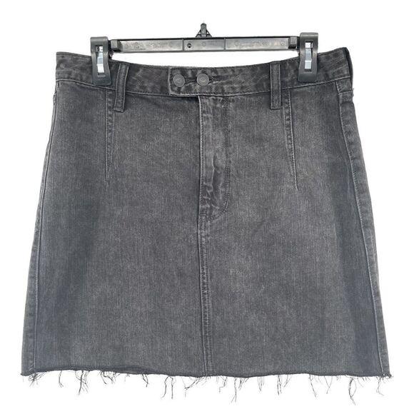 Hollister Ultra High Rise Black Raw Hem Denim Skirt Size 11 (Waist 30”) - Picture 14 of 14